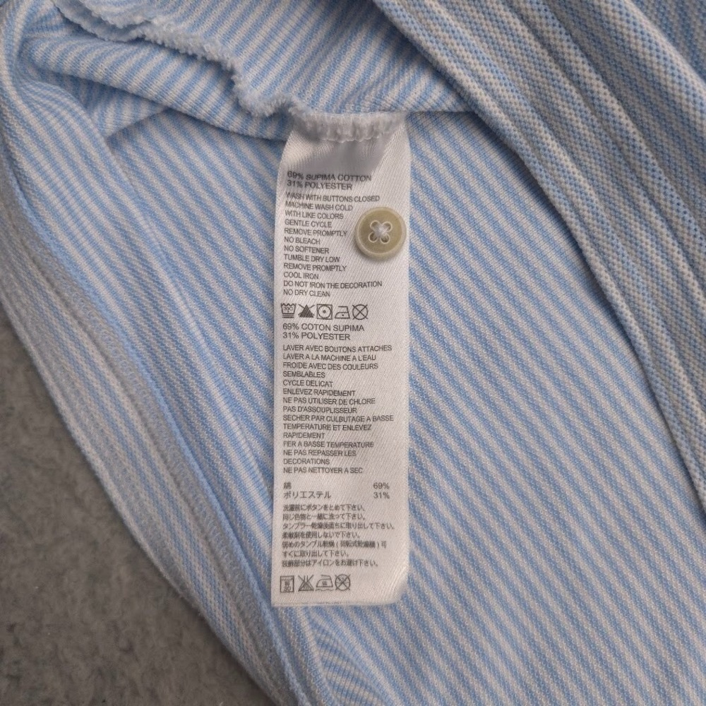 Tommy Bahama Polo Shirt Mens XL Blue White Stripe Supima Cotton Marlin - Picture 11 of 12